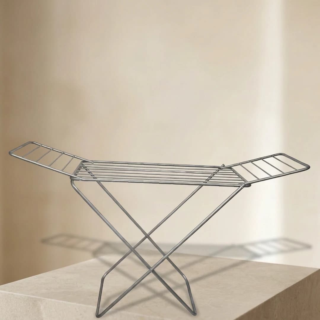 Foldable stainless steel drying rack silver 68"